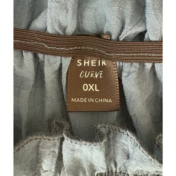 Shein Curve Blue White Tassle Top 0XL - Picture 3 of 3